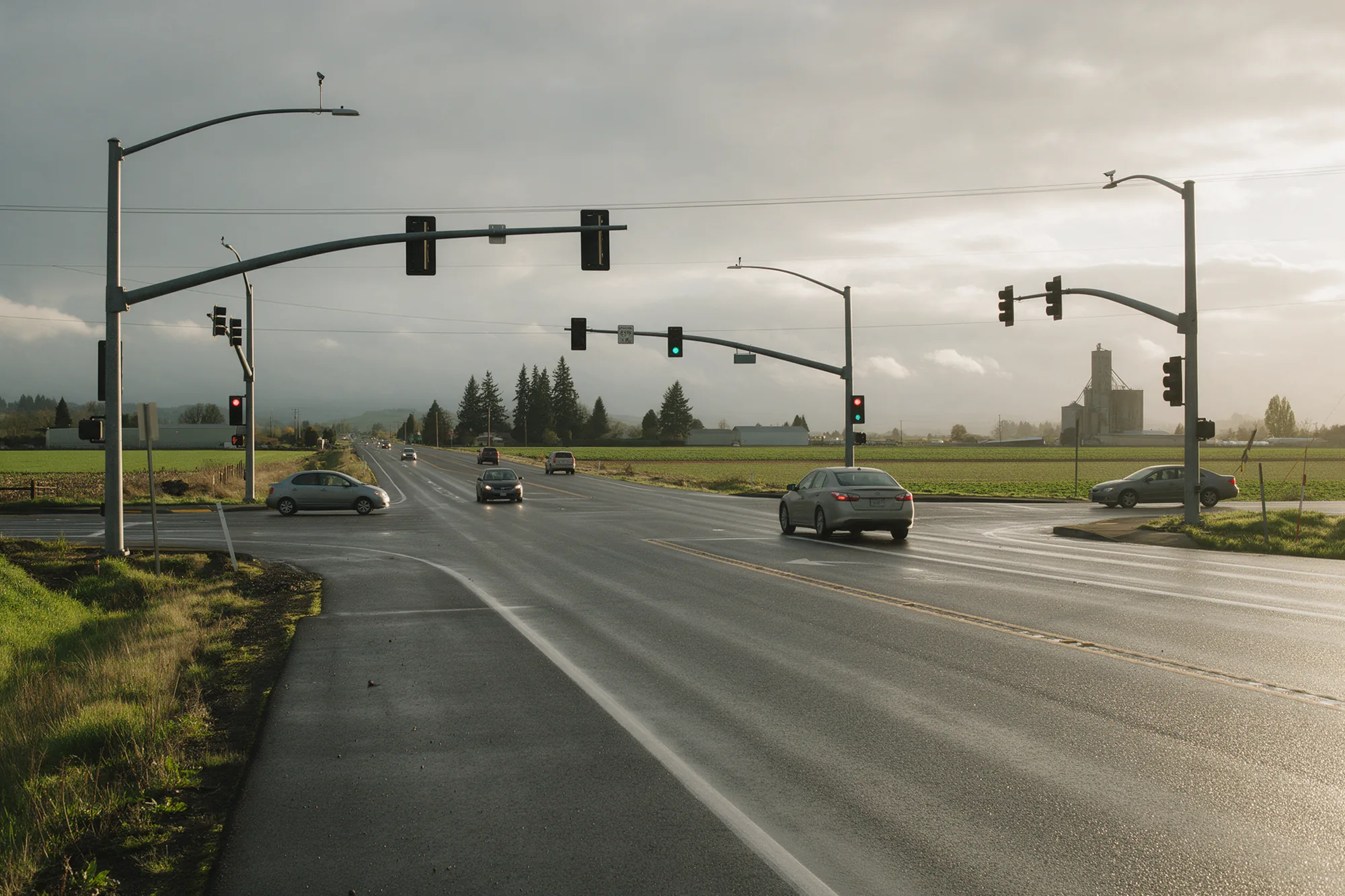Highway 18 at the 99W junction in McMinnville, Oregon